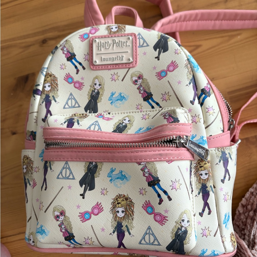 Loungefly Harry Potter Kids mini-Backpack,Pink and Cream